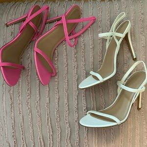 Pink and white heels
